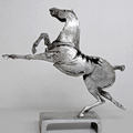 sculpture bronze ruade cheval en acier - Erwan André