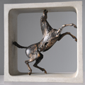 sculpture bronze cheval box béton - Erwan André