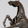 sculpture cheval qui rue en bronze - Erwan André