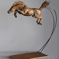 sculpture cheval jumping bronze - Erwan André