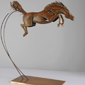 sculpture cheval jumping bronze - Erwan André