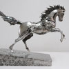 sculpture cheval qui saute en métal - Erwan André