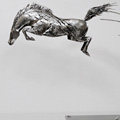 sculpture cheval qui saute en métal - Erwan André - metal jumping horse sculpture