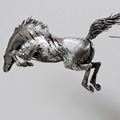 sculpture champion qui saute en métal - Erwan André - metal jumping horse sculpture